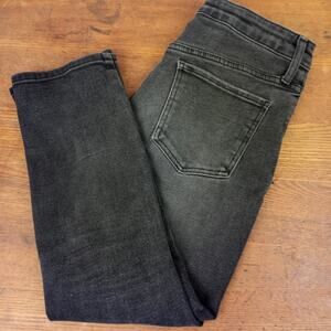 S.O.N.G. High Rise  Distressed Destroyed Straight Leg Jeans  7/28 Grunge Goth